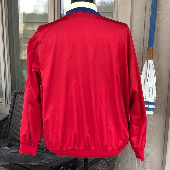 POLO Golf Ralph Lauren Vintage Red V Neck Golf Pull Over Windshirt - Sz LARGE - Picture 8 of 14